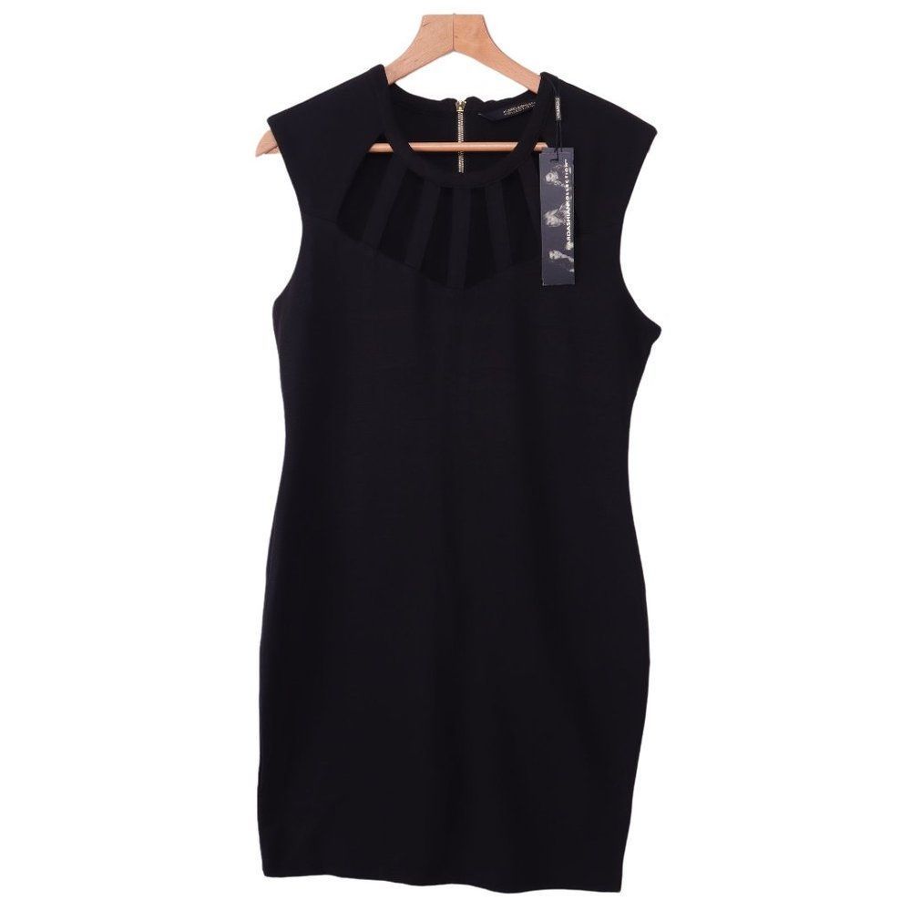 KARDASHIAN COLLECTION Cut Out Neck Black Dress NWT